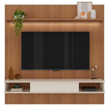 Imagem de Painel 1 Prateleira para TVs 75' Candói Cinamomo Off White - CASA H