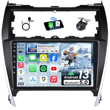 Imagem de Rádio de carro para Toyota Camry 2012-2014: 1280 * 800 HD 10 polegadas substituição de tela sensível ao toque - com fio/sem fio CarPlay e câmera de backup Android 5G WiFi Mirror Link Bluetooth GPS FM