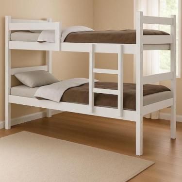 Imagem de Beliche Porto Solteiro Com Escada e Grade de Proteção Resistente Compa