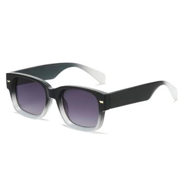 Imagem de VFDHN Óculos de Sol Masculino Vintage com Rebites, Lentes Degradê, Proteção UV400, Feminino, Luxo (2451-C5)