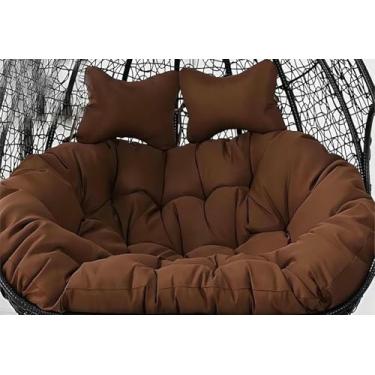 Imagem de Almofada de substituição para cadeira suspensa de jardim tipo ovo, 2 lugares, 59 x 43 polegadas (150 x 109 cm), almofada para cadeira suspensa dupla tipo rede (cadeira não incluída).