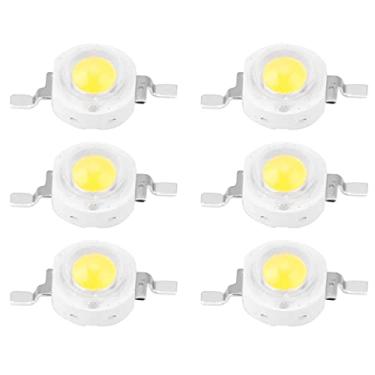 Imagem de Cosiki Contas de LED de Alta Potência de 1 W para Luminárias DIY 100 Peças 100~110lm SMD LED Chips Longo Tempo de Serviço Base de Alumínio Luz Branca Quente e Branca para Reforma da Casa (Branco