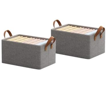 Imagem de Cesto Organizador Multiuso Caixa Dobrável Empilhavel Guarda Roupa Resistente Toalhas Cobertas Cama (2)