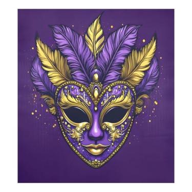 Imagem de Blueangle Máscara de carnaval de carnaval de carnaval capa magnética para lava-louças, decoração de capa frontal de lava-louças, adesivos de eletrodomésticos, adesivos de eletrodomésticos, 58 cm C x