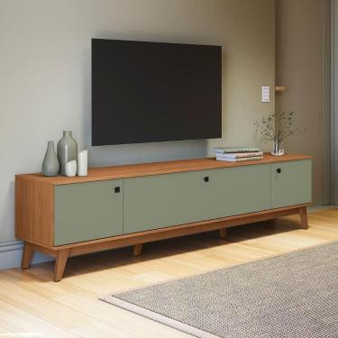 Imagem de Rack Kappesberg 3 Portas Canela/Verde Frevo 218cm