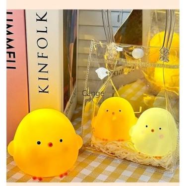 Imagem de Luminaria Abajur Pintinho Pato Led Colorido Silicone Touch Recarregavel Para Criança e Decorações