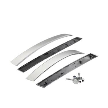 Imagem de 4 pçs e60 e61 frente traseira interior maçaneta da porta guarnição capa substituição Compatível com bmw série 5 m5 2004 2005 2006 51417076297(Silver-4PCS)