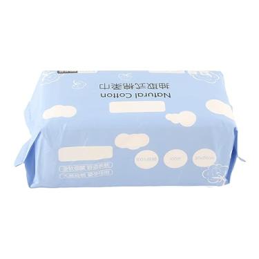 Imagem de Dioche 100 Peças Toalha de Tecido Descartável para Limpeza de Rosto, Almofadas de Algodão para Maquiagem, Pano de Limpeza Facial, Algodão Puro Amigável para a Pele, 20 X 20 Cm,