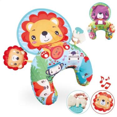 Imagem de Almofadinha Conforto Interativa Bebê com Acessórios Chocalho Som Ativi