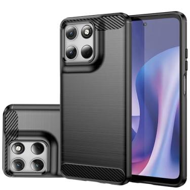 Imagem de Gufuwo Capa para Moto G57/G57Power/Moto G67/G67Power/Moto G100, capa de telefone fina de fibra de carbono TPU macia capa protetora antiarranhões à prova de choque para Motorola Moto G57 preta