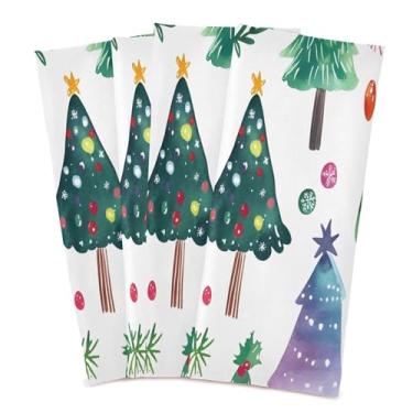 Imagem de xigua Conjunto de 6 panos de prato de cozinha de árvores aquarela, macios e altamente absorventes de secagem rápida para limpeza de pratos e limpeza manual, 71 x 45 cm