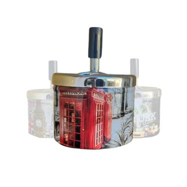 Imagem de Cinzeiro Com Tampa Giratória Metal Anticheiro Reservatorio(Londres)