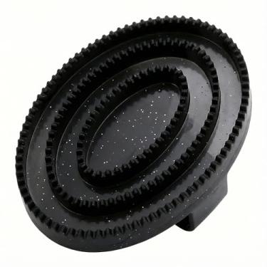 Imagem de Escova de limpeza de cavalo com glitter para animais de estimação e cavalos preta