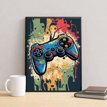 Imagem de Quadro Gamer Pop Art - Controle 45X34Cm - Com Vidro