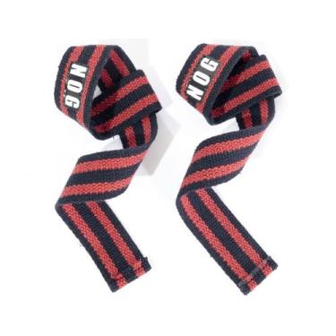 Imagem de Par de luva fita strap para musculação e levantamento NOGUE, Vermelhop