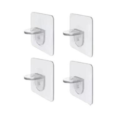 Imagem de Suporte Adesivo Para Prateleira De Armário, Fixação Na Parede Sem Furo