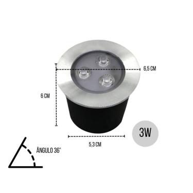 Imagem de 4 Balizadores Spot Pvc Led Smd 3W Branco Quente De Embutir