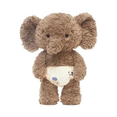 Imagem de Brinquedo De Pelúcia Elefante Tímido De 35cm, Companheiro Para Bebês, 