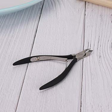 Imagem de Tesoura de aço inoxidável para unhas de pele morta, calos, removedor de unhas, aparador para manicure, vermelho, rosa, dourado, preto (preto)