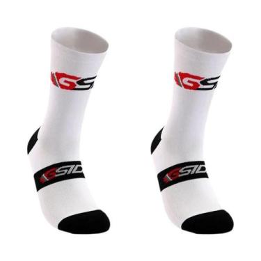 Imagem de Meias De Ciclismo Brancas E Pretas Até O Joelho, Compressão Para Bicic