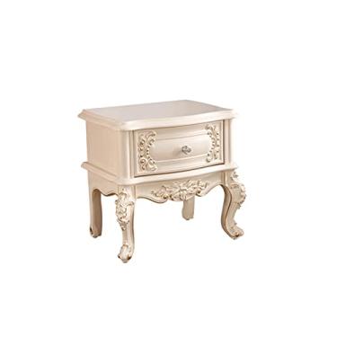 Imagem de Cômoda de cabeceira, mesa de cabeceira de madeira maciça, mesa de cabeceira, mesa de armazenamento, prateleira de cabeceira pequena, mesa lateral de corredor