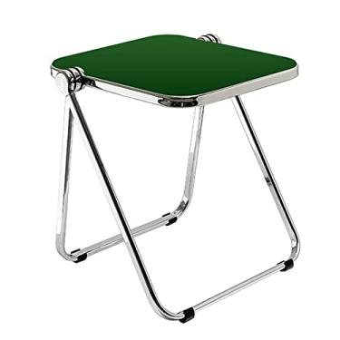 Imagem de Mesa dobrável de acrílico – mesa de centro portátil para sala de estar – mesa pequena para apartamento – mesa lateral moderna e dobrável – mesa de canto de terraço, 40 cm C x 35 cm L x 43 cm A