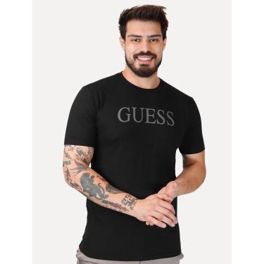 Imagem de Camiseta Guess Masculina Silk Logo Simple Preta-Masculino