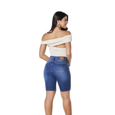 Imagem de Bermuda Cos Alto Up Premium Max Denim Feminino - Jeans escur