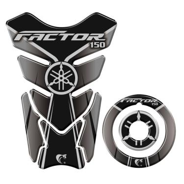 Imagem de Adesivo Protetor Tanque E Bocal Moto Yamaha Factor 150 Cinza Escuro