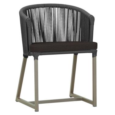 Imagem de Cadeira De Jantar Noronha Alumínio Fendi E9 Trama Original Preto