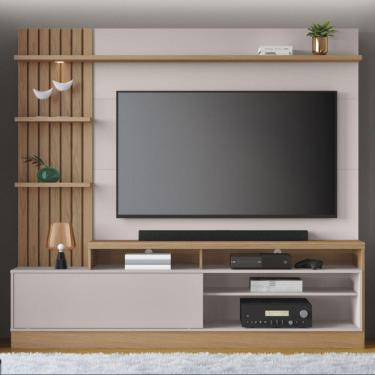 Imagem de Estante Para TV Maceió 65 Polegadas 1 Porta Com Led Colibri Freijó Off White