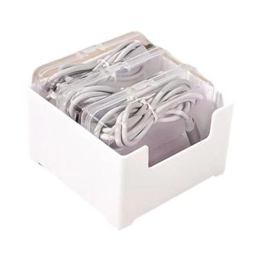 Imagem de Caixa Organizadora De Cabos De Mesa Com 7 Compartimentos Para Armazena