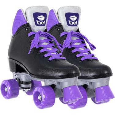 Imagem de Patins Quad Retrô Basic Preto & Roxo Bel