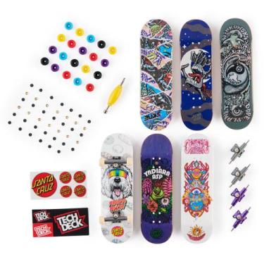 Imagem de Kit Tech Deck Shop Pack Com 6 Skates Acessórios Para Montar - Spin Mas