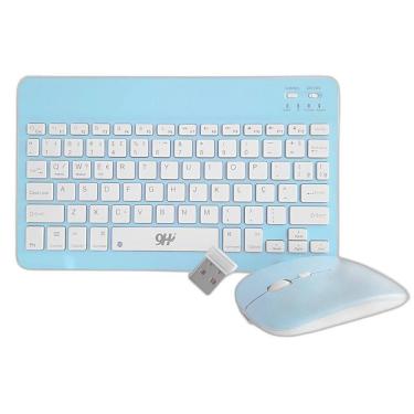 Imagem de Teclado E Mouse Sem Fio A6732 Slim Recarregável Azul