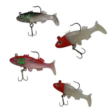 Imagem de Isca Artificial 4 Peixes Pesca Soft Shad Captura Pescaria Esportiva Lambari Robalo Tucunare Tainha Mar Açude Rio Lago