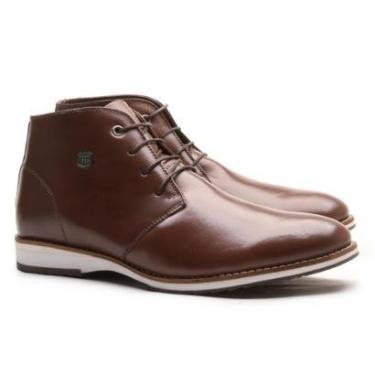 Imagem de Bota Social Masculina Couro Fechamento Cadarço Casual-Masculino