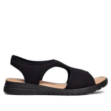 Imagem de Sandália Feminina Comfortflex Tecido Elástico Preto-Feminino