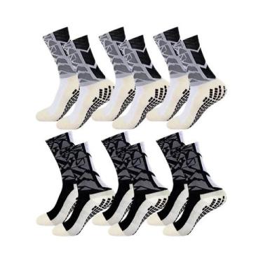 Imagem de Meias Unissex De Terry Com Grip No Tornozelo, 6 Pares Para Futebol, Ru