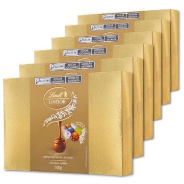 Imagem de Bombons De Chocolate Lindt Lindor Kit 6 Caixas Presente 100G