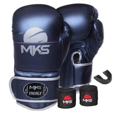 Imagem de KIT LUVA BOXE MUAY THAI NEW ENERGY BANDAGEM BUCAL MKS COMBAT-Unissex