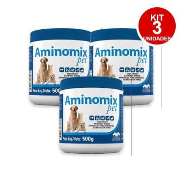 Imagem de 3un Aminomix Pet 500g - Suplemento Vitaminico - Vetnil