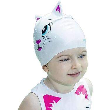 Imagem de Touca de Natação Infantil, Speedo, Snow Cat, Silicone Macio com Proteção contra Cloro