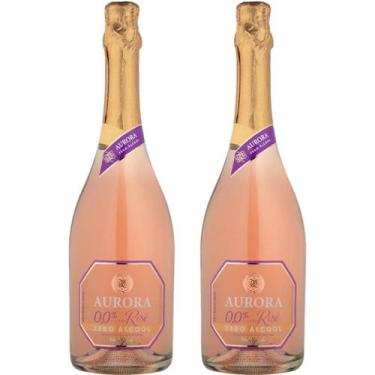 Imagem de Espumante Aurora Zero Álcool Rose Kit 2 Unidades Garrafa 750ml