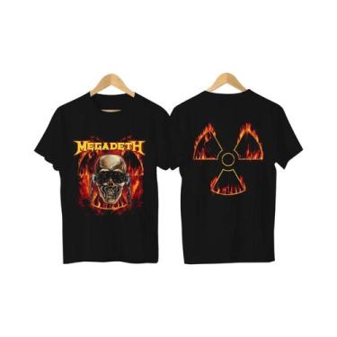 Imagem de Camiseta Gráfica Oversized Megadeth Flaming Vic Para Homens Casual Res
