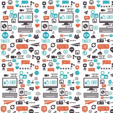 Imagem de Papel De Parede Like Message Tweet Wifi Emoticon Autocolante