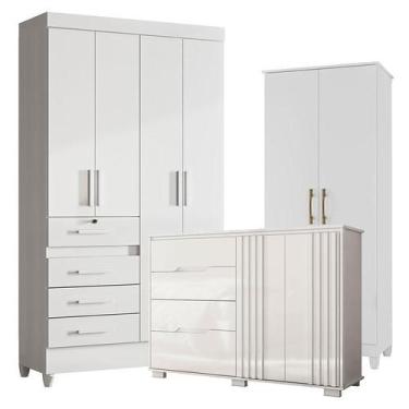 Imagem de Guarda Roupa Infantil Sobral com Cômoda Texas e Armário Multiuso Jade 