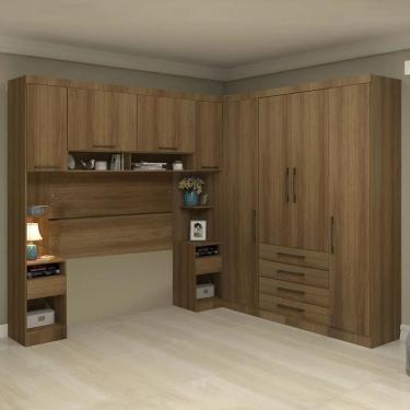 Imagem de Guarda Roupa Casal Modulado Cp05 Delphi Avelã L01 - Mpozenato