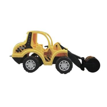 Imagem de Trator de fricção de plástico amarelo 10cm x 23cm - QUERO PRESENTEAR, 