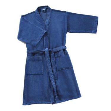 Imagem de Roupão de Banho Atoalhado Adulto Velour Confort Liso Felpudo Elegante 
